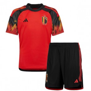 Belgien kläder Barn VM 2022 Hemmatröja Kortärmad (+ korta byxor)